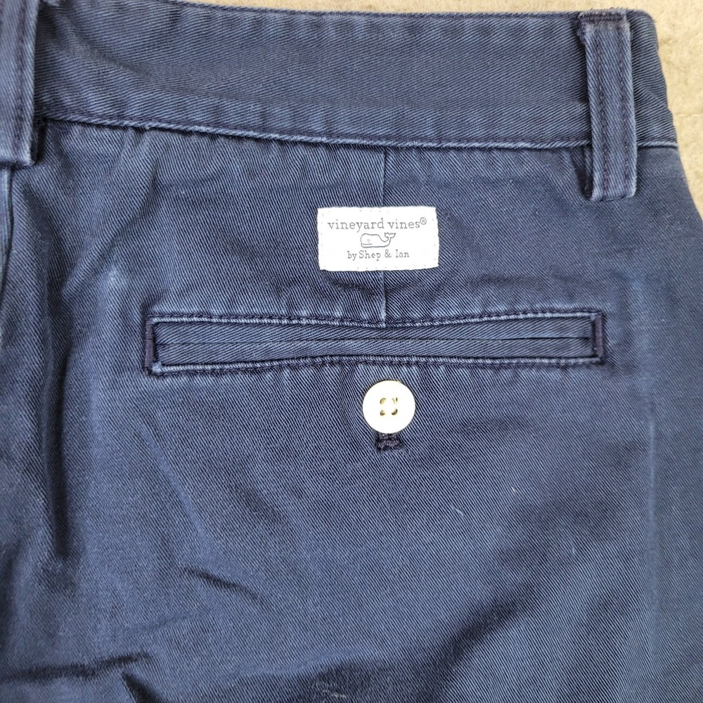 Vineyard Vines Club Chino Pants Mens 30x32 Blue Flat Front Whale Preppy - Picture 5 of 10